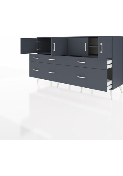 Hyperion Konsol 4 Raflı 6 Çekmeceli 4 Kapaklı 176x44x99 Antrasit-antrasit Antrasit - Antrasit Hyperion Konsol 4 Raflı 6 Çekmeceli 4 Kapaklı 176x44x99 Antrasit-antrasit Antrasit - Antrasit