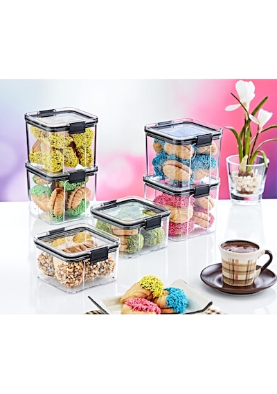 Saklama Kapları - 3'lü Set Orta 3 X 700 Ml - Ft-105 Antrasit Ve Seffaf