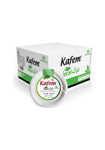 Kafem Ekolojik Karton Tabak 22 CM 25 li x 40 Paket (Koli)
