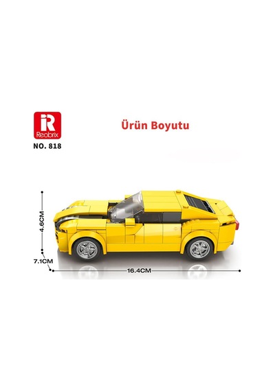 Reobrix Creator 818 Chevrolet Camaro Spor Araba Yaratıcı Yapı Blok Seti Building Blocks - 327 Parça