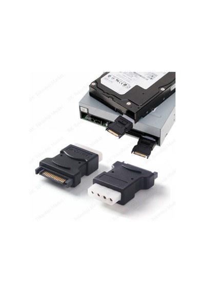 BK Teknoloji 4 Pin Molex Pc Ide Dişi To 15 Pin Sata Erkek Güç Adaptörü
