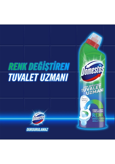 Domestos Renk Değiştiren Tuvalet Uzmanı Temizleyici ve Kireç Çözücü 2 x 750 ML