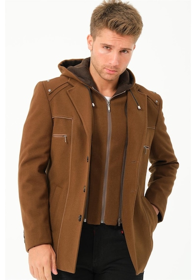 K7532 Dewberry Erkek Kaban-düz Camel Düz Camel