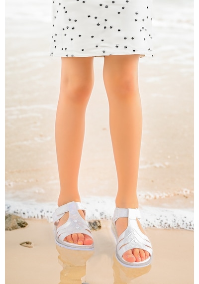 Kiko Kids Kız Çocuk Sandalet Arz 2354 Beyaz