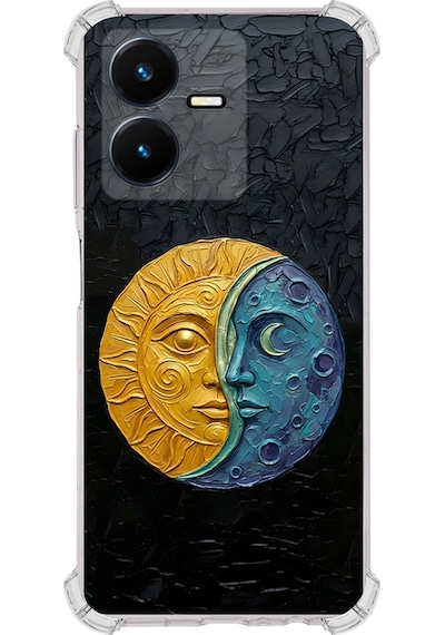 Vivo Y22 İle Uyumlu Köşe Korumalı Kılıf Metamorfoz Ekinoks Tasarımlı Uv Baskılı Şeffaf