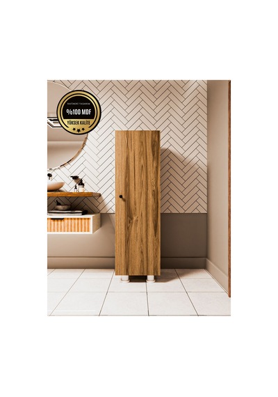 Elox Banyo Dolabı Raflı Farklı Tasarım Ceviz
