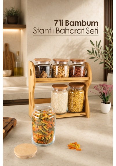 Bambum Bench Plus Standlı Saklama Set 7p Ahşap