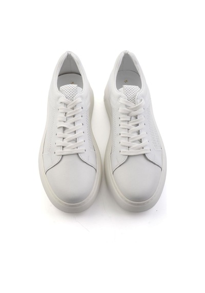 Bambi Beyaz Hakiki Deri Erkek Sneaker E01593027203 Beyaz