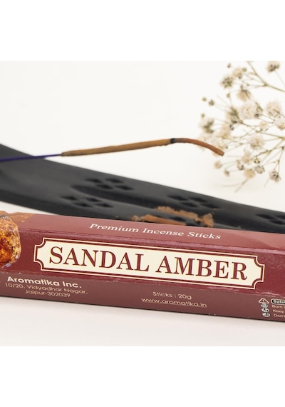 Aromatika Sandal Amber Aromalı Premium Çubuk Tütsü: