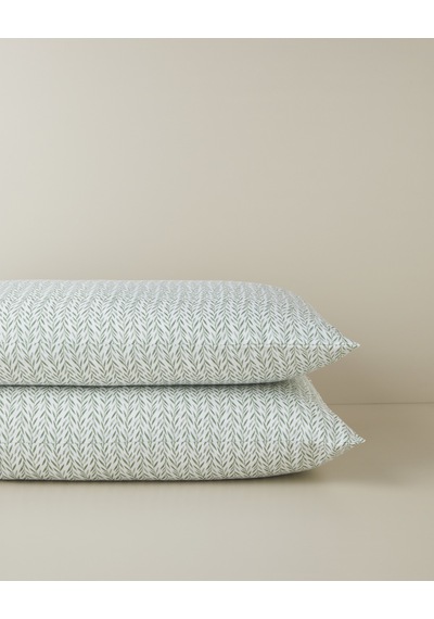 English Home Leafline Kolay Ütülenir 2'li Yastık Kılıfı 50x70 Cm Yeşil