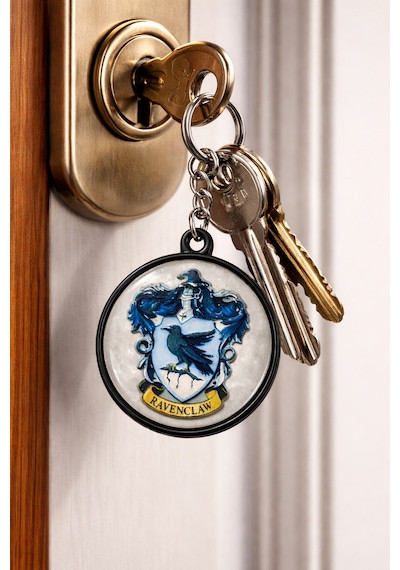 Ravenclaw Temalı Metal Anahtarlık Mavi Desenli Unisex Aksesuar
