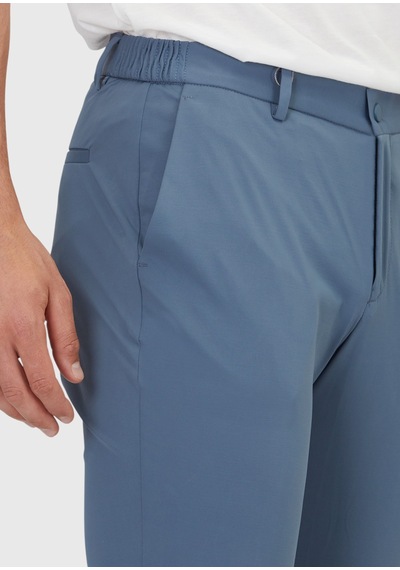 Ramsey Mavi Düz Örme Jogging Fit Casual Pantolon