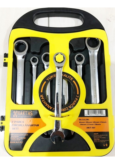 Cırcırlı Kombine Anahtar Seti 7 Li Düz Ve Cırcırlı 8-19 Mm N11.3701