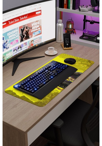 Cyberpunk 2077 Kaymaz Dikişli Kauçuk Oyuncu Mousepad V1 - 70x30 Xl Gaming Mouse Pad Fare Altlığı