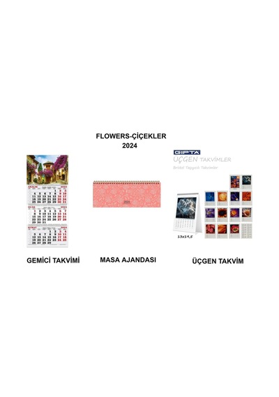 Flowers-çiçekler 2024 Takvim Seti