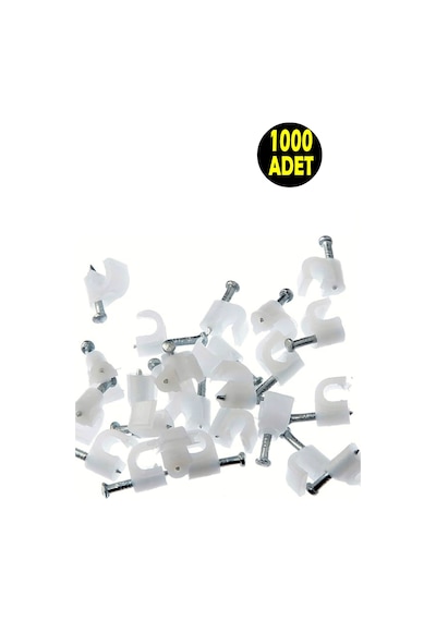 1000 Adet No 1 Beton Çivili Kablo Tutucusu Kroşe -4x6 Mm Kordon Kablo Kroşesi