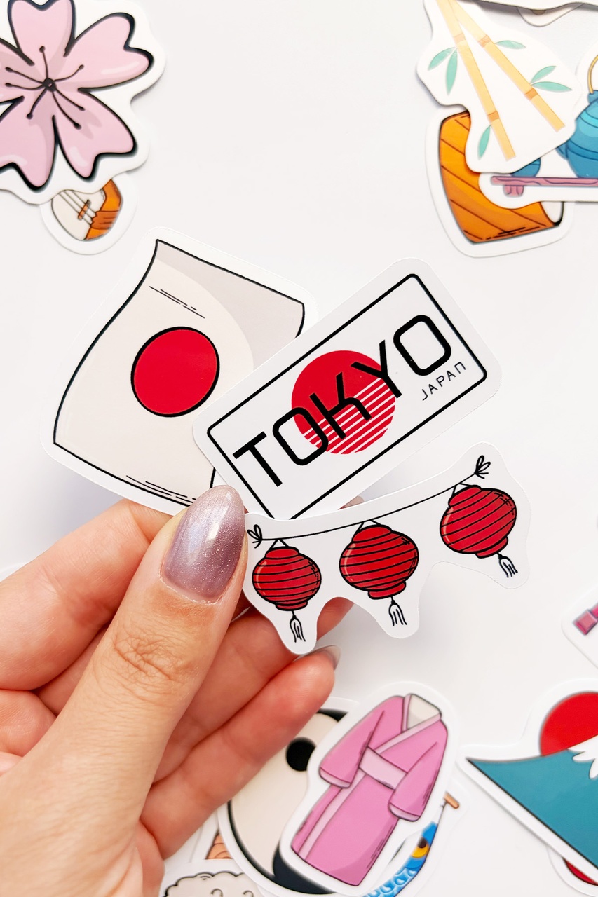 Japon Temalı Kültürel 42 Adet Sticker Paketi Japonya Laptop Termos Telefon Etiket Seti