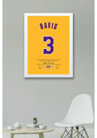 Anthony Davis Forma Çerçeveli Tablo - Nba Los Angeles Lakers Jersey