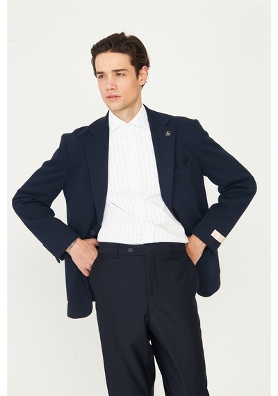 Lacivert Klasik Kesim Blazer Ceket Laci
