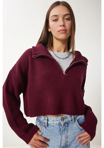 Cloudy Kids Kadın Oversize Fermuarlı Crop Triko Kazak Günlük Kullanım Mevsimlik Bordo - 607293446 Bordo Cloudy Kids Kadın Oversize Fermuarlı Crop Triko Kazak Günlük Kullanım Mevsimlik Bordo - 607293446 Bordo
