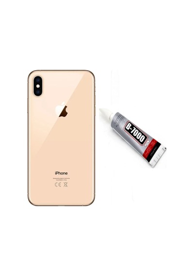 Apple iPhone Uyumlu  Xs Max Arka Pil Kapağı Ve Yapıştıcı Altın