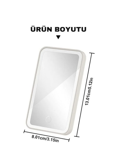 Araç İçi Işıklı Makyaj Aynası 3 Seviye Işık Ayarı Dokunmatik Hd Ayna Güneşlik Masaüstü Işıklı Ayna