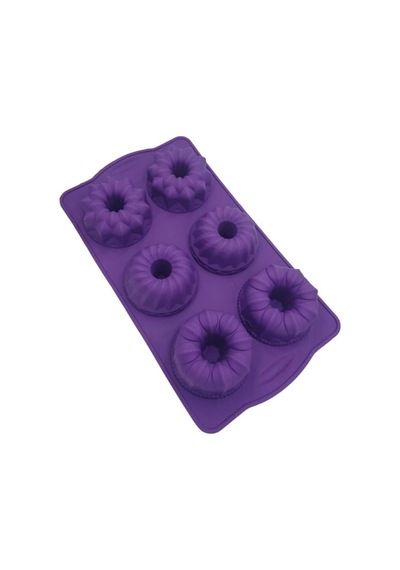 Tr Ckm Silikon Silikon Yuvarlak Kek Kalıbı Ve Figürlü 6lı Tepsi Muffin Kalıp Mor Kek Kalıbı Mor Genel