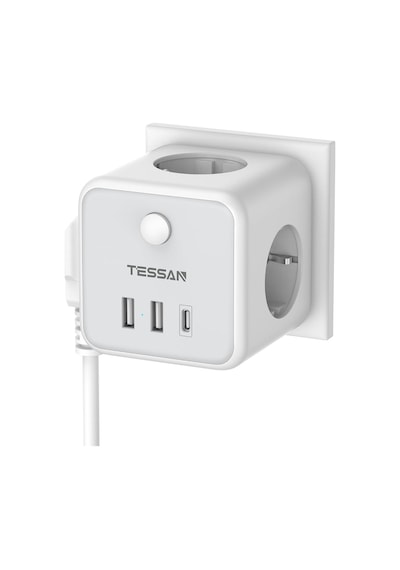 Tessan Enchufe 2 Port Usb C, 6 Ve 1 Cubo Cargador Ladron Enchufes Triple Con 1 Tipo C, Enchufe Multiple Pared Con Switch 0 Tessan Enchufe 2 Port Usb C, 6 Ve 1 Cubo Cargador Ladron Enchufes Triple Con 1 Tipo C, Enchufe Multiple Pared Con Switch 0