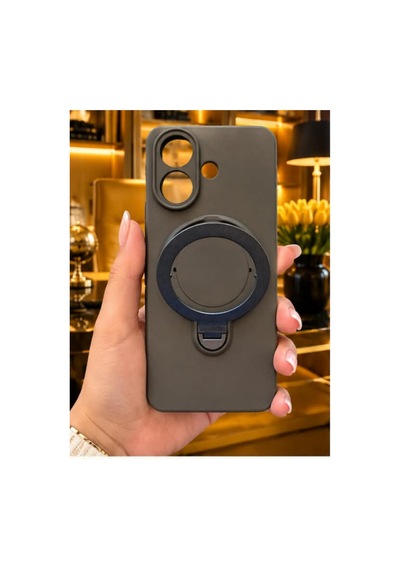 Poco X8 Pro İle Uyumlu 360 Derece Dönebilen Kalın Metal Magsafe Halka Stantlı İçi Kadife Korumalı Ultra Lüx Premium Silikon Kılıf Koyu Gri Poco X8 Pro İle Uyumlu 360 Derece Dönebilen Kalın Metal Magsafe Halka Stantlı İçi Kadife Korumalı Ultra Lüx Premium Silikon Kılıf Koyu Gri