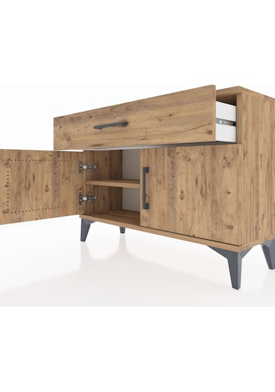 Arges Şifonyer Tek Raflı Tek Çekmeceli 2 Kapaklı 88x30x64 Çam-çam Atlas Çam