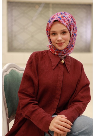 Silk Home Soft Eşarp 73081-31 Taş, Pembe, Saks Turuncu, Lila
