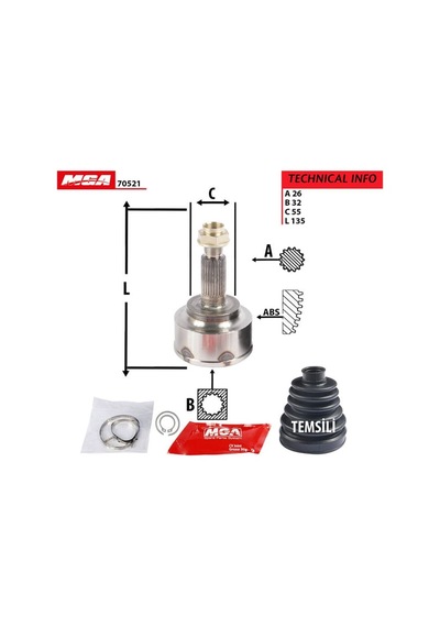 MGA 70521 Aks Kafası Dış Accord 03-10 2.2 Cdtı