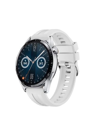 Sneezy Huawei Watch Gt3 46mm Gt2 46mm İle Uyumlu Spor Silikon Metal Tokalı Soft Saat Kordonu