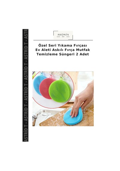 Özel Seri Yıkama Fırçası Ev Aleti Askılı Fırça Mutfak Temizleme Süngeri 2 Adet Diğer