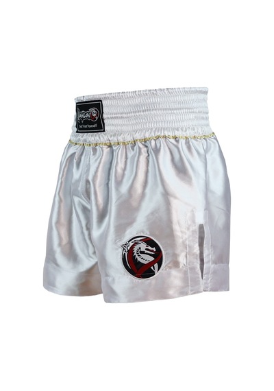 Dragondo Mt3033 Muaythai Şortu Beyaz Kick Boks Şortu Beyaz