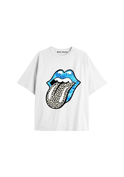 Kalic Studio Y2k Vintage Pickles Baskılı Siyah T-shirt Kod 143 Beyaz-143
