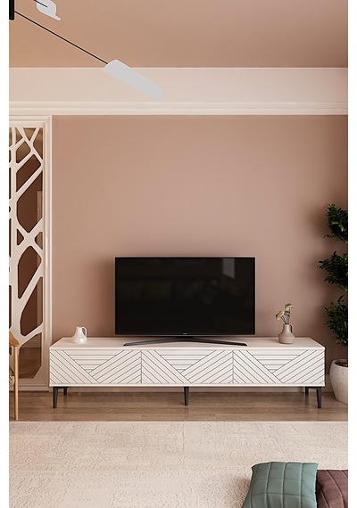 Tsa1804b - Ferro180 Tv Stand, Tv Sehpası Beyaz 180cm Beyaz