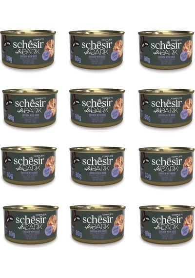 Schesir After Dark Parça Etli Tavuklu Ve Ördekli Konserve 80 Gr. X 12 Adet