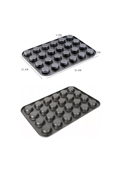 Muffin Kalıbı 24'lü Mini Cupcake Fırın Kapsülü Kek Browni Kekstra Kurabiye Kalıbı Muffin Baking Pan