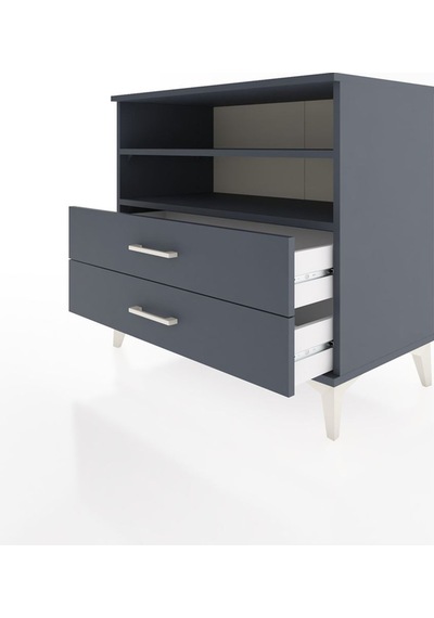 Hyperion Şifonyer 2 Raflı 2 Çekmeceli 88x44x80 Antrasit-antrasit Antrasit