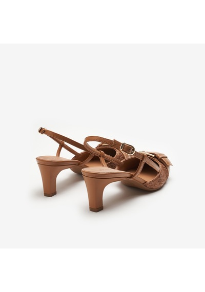 Caramello Topuklu / Stiletto Kadın 81f2 Frau Raffıa Slıngbacks Wıth Buckle