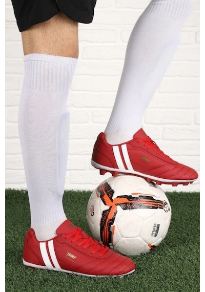Jump 13256 Çim Saha Erkek Futbol Ayakkabı Kırmızı Beyaz Kırmızı - Beyaz