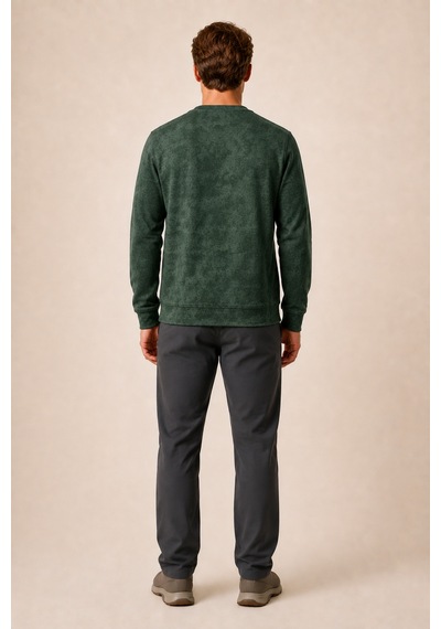 Redline Continu Erkek Kışlık Regular Fit Kışlık Bisiklet Yaka Sweatshirt Haki