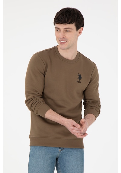 U.S. Polo Assn. Erkek Regular Fit Bisiklet Yaka Haki Sweatshirt 50292596-VR027