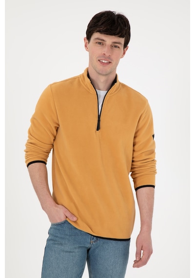 U.S. Polo Assn. Erkek Yarım Fermuarlı Camel Basic Polar Sweatshirt 50298085-VR015