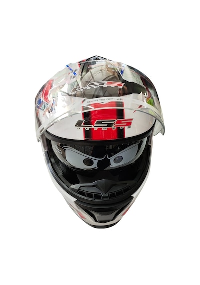 Ls5 Helmets Çeneden Açılır Kask Vizörlü Beyaz - Kırmızı Gri