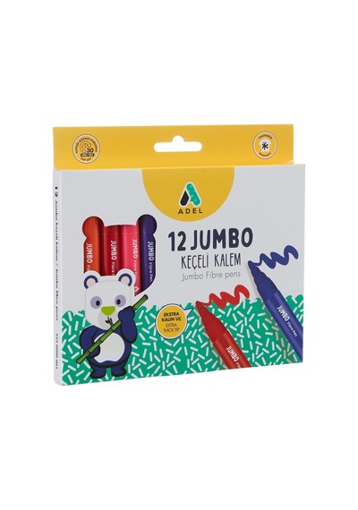 Jumbo Keçeli Kalem, 12 Renk