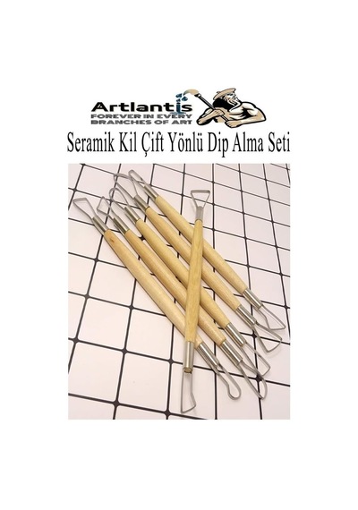 Seramik Kil Çömlek Çift Yönlü Dip Alma Seti 6 Parça 1 Paket Polimer Kil Oyma Seti Ebeşuar Yuvarlak Telli Heykel B Diğer