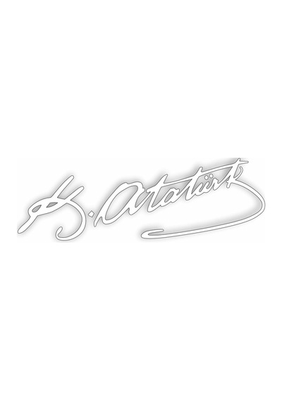 Sticker Usta Atatürk Mustafa Kemal Atatürk Imza Araba Motosiklet Oto Karavan Sticker Siyah 15x4