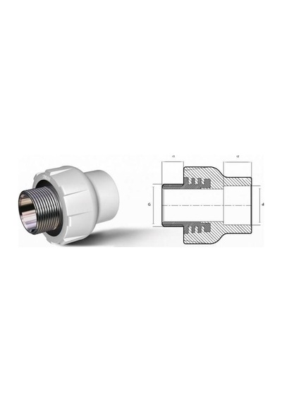 Ege Yıldız Pprc 50x1 1/2 Erkek Adaptör Gri 1''